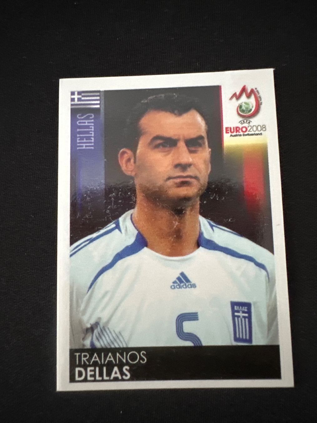 Panini UEFA EURO 2008 – Nr. 365 – Traianos Dellas – Südamerika-Version – Originalfoto Vorderseite