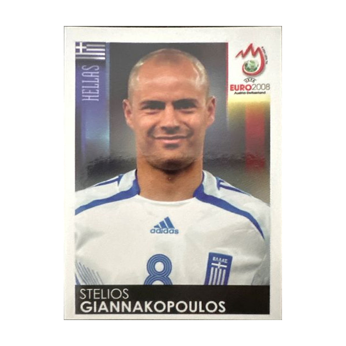 Panini UEFA EURO 2008 – Nr. 373 – Stelios Giannakopoulos – Südamerika-Version – Vorderseite