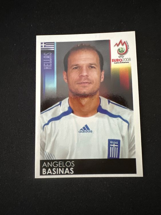 Panini UEFA EURO 2008 – Nr. 374 – Angelos Basinas – Südamerika-Version – Originalfoto Vorderseite