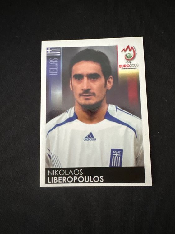 Panini UEFA EURO 2008 – Nr. 377 – Nikolaos Liberopoulos – Südamerika-Version – Originalfoto Vorderseite