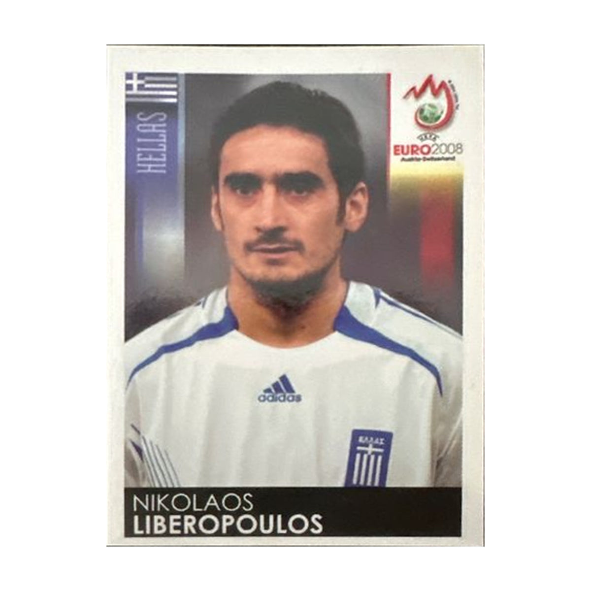 Panini UEFA EURO 2008 – Nr. 377 – Nikolaos Liberopoulos – Südamerika-Version – Vorderseite