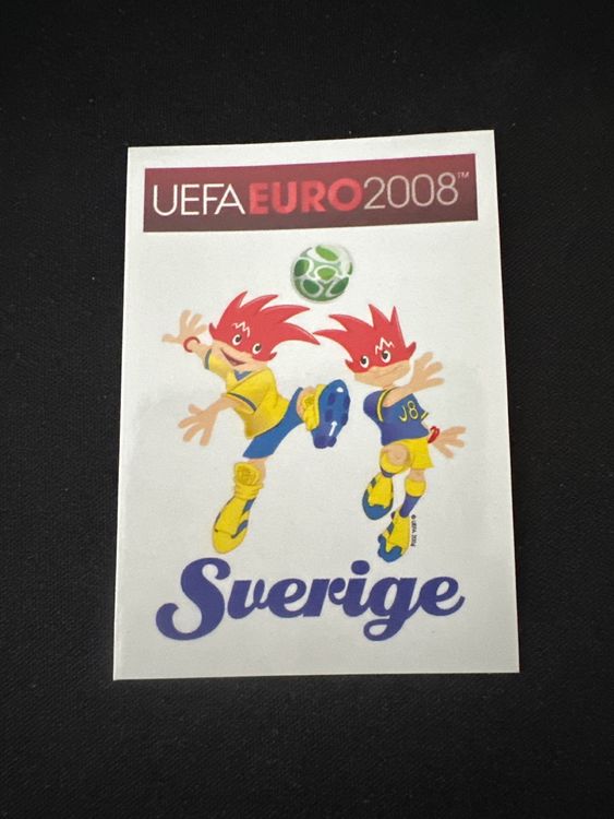 Panini UEFA EURO 2008 – Nr. 384 – Schweden Maskottchen – Südamerika-Version – Originalfoto Vorderseite