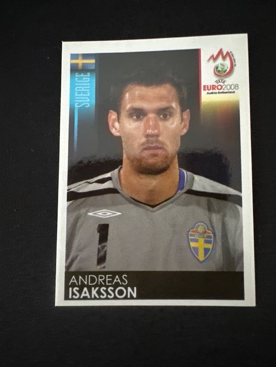 Panini UEFA EURO 2008 – Nr. 390 – Andreas Isaksson – Südamerika-Version – Originalfoto Vorderseite