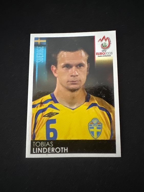 Panini UEFA EURO 2008 – Nr. 399 – Tobias Linderoth – Südamerika-Version – Originalfoto Vorderseite