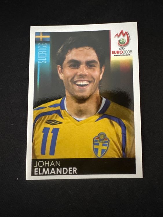 Panini UEFA EURO 2008 – Nr. 405 – Johan Elmander – Südamerika-Version – Originalfoto Vorderseite