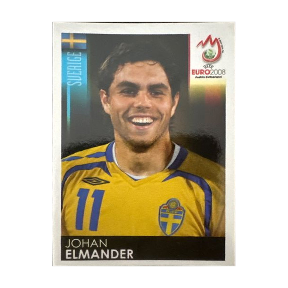 Panini UEFA EURO 2008 – Nr. 405 – Johan Elmander – Südamerika-Version – Vorderseite