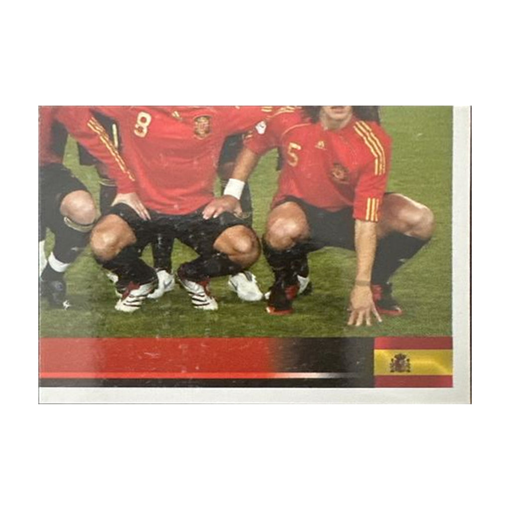 Panini UEFA EURO 2008 – Nr. 414 – Spanien Mannschaft Teilbild unten rechts – Südamerika-Version – Vorderseite