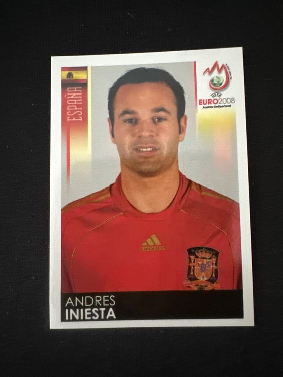 Panini UEFA EURO 2008 – Nr. 428 – Andres Iniesta – Südamerika-Version – Originalfoto Vorderseite
