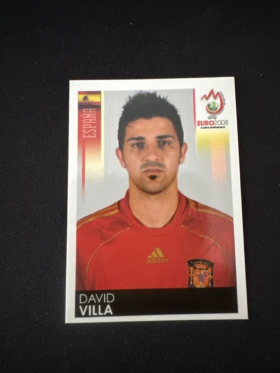 Panini UEFA EURO 2008 – Nr. 433 – David Villa – Südamerika-Version – Originalfoto Vorderseite