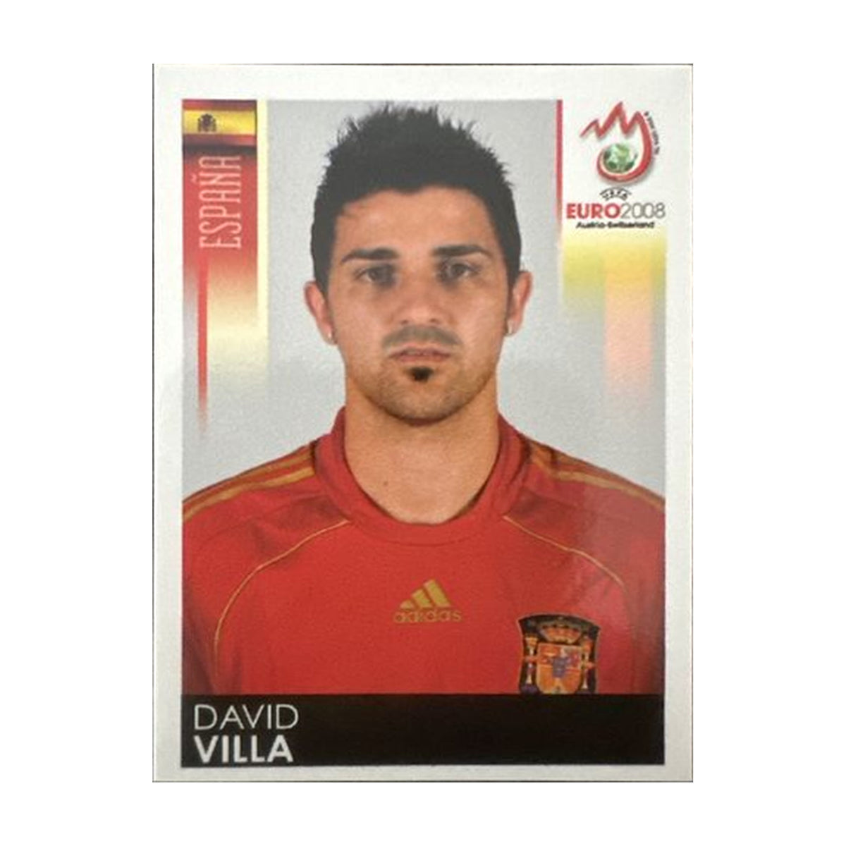 Panini UEFA EURO 2008 – Nr. 433 – David Villa – Südamerika-Version – Vorderseite