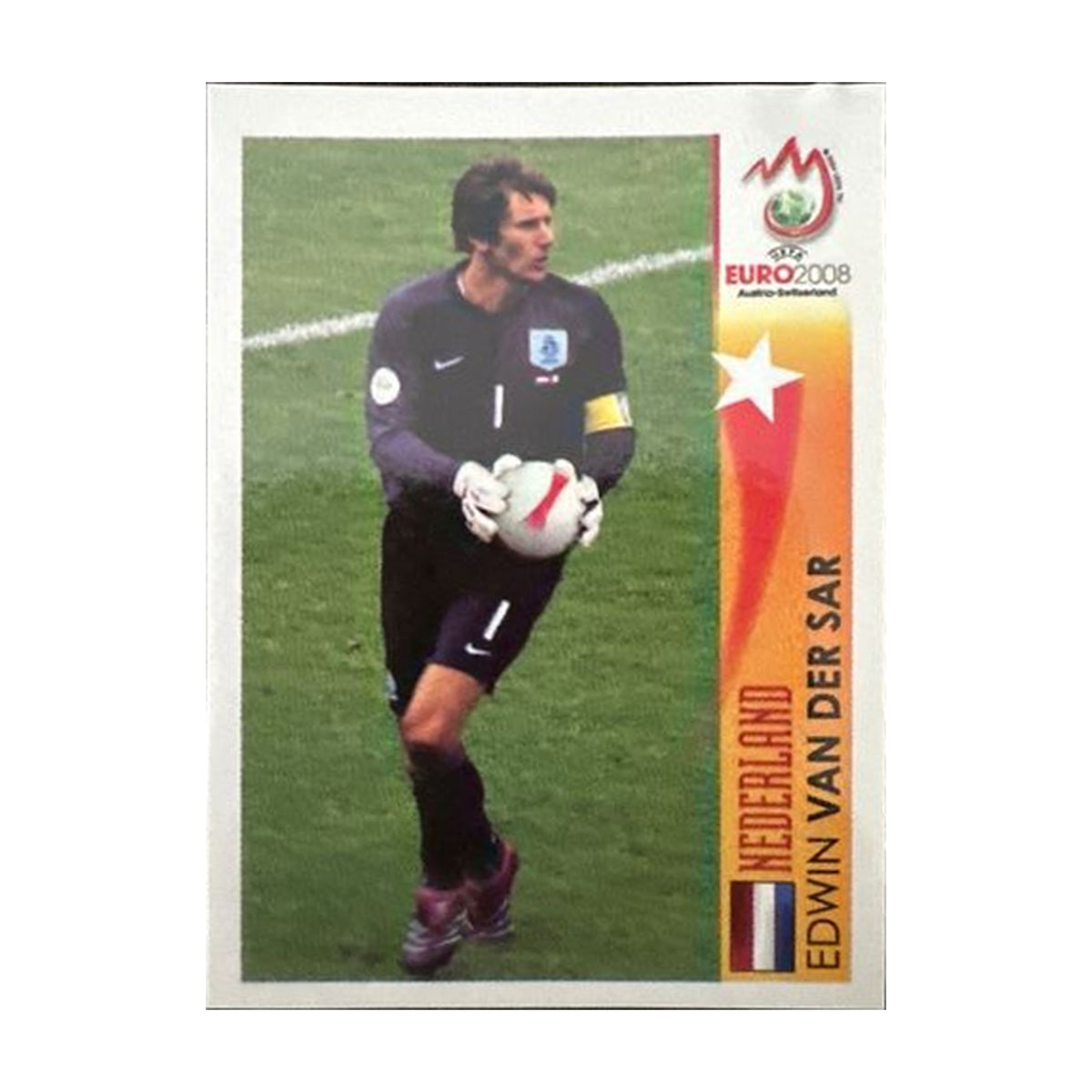 Panini UEFA EURO 2008 – Nr. 466 – Edwin van der Sar – Action – Südamerika-Version – Vorderseite
