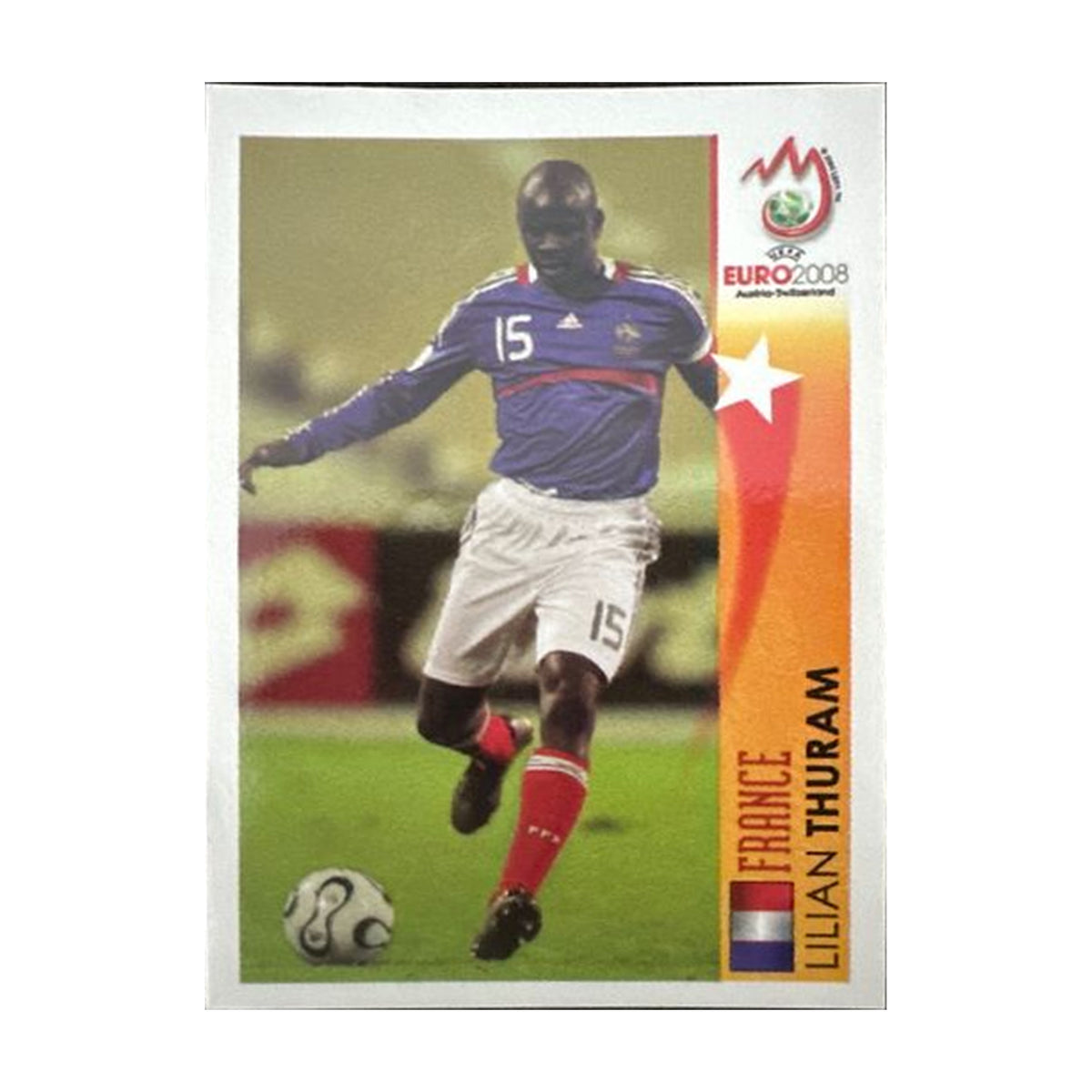Panini UEFA EURO 2008 – Nr. 468 – Lilian Thuram – Action – Südamerika-Version – Vorderseite