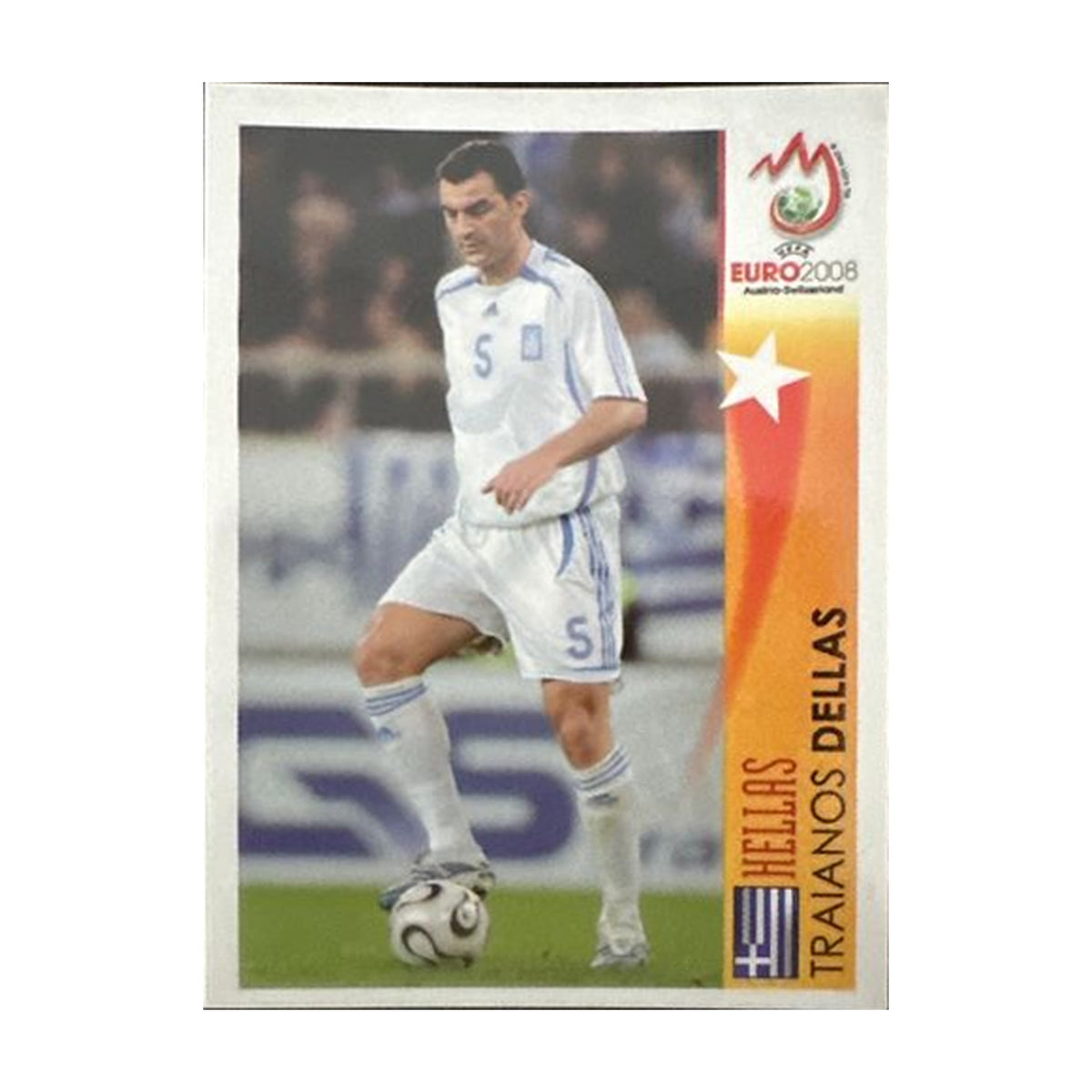 Panini UEFA EURO 2008 – Nr. 475 – Traianos Dellas – Action – Südamerika-Version – Vorderseite
