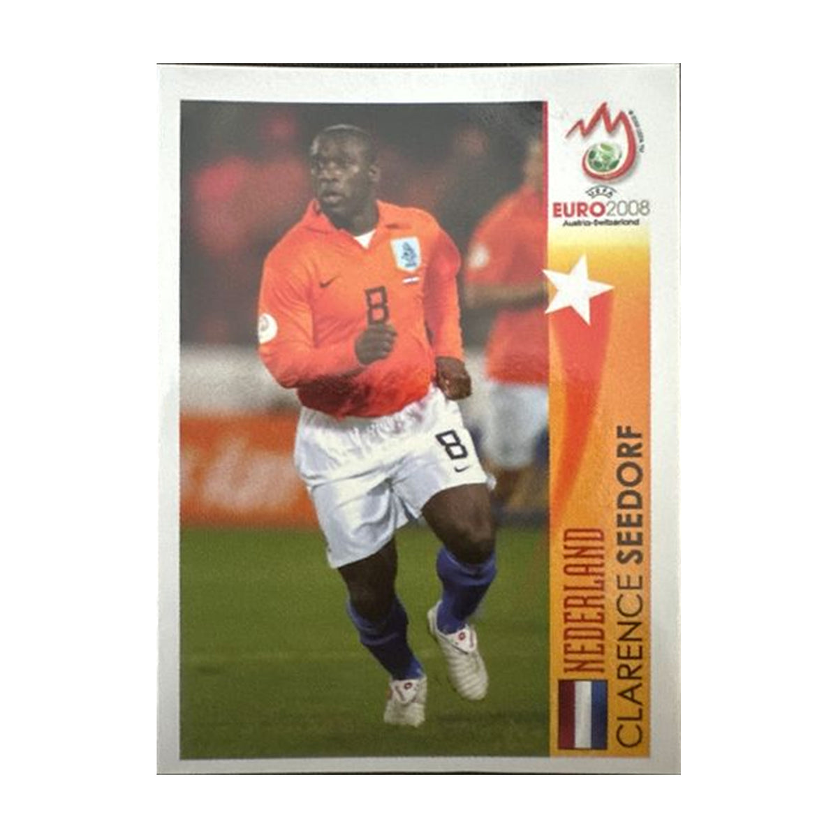 Panini UEFA EURO 2008 – Nr. 498 – Clarence Seedorf – Action – Südamerika-Version – Vorderseite