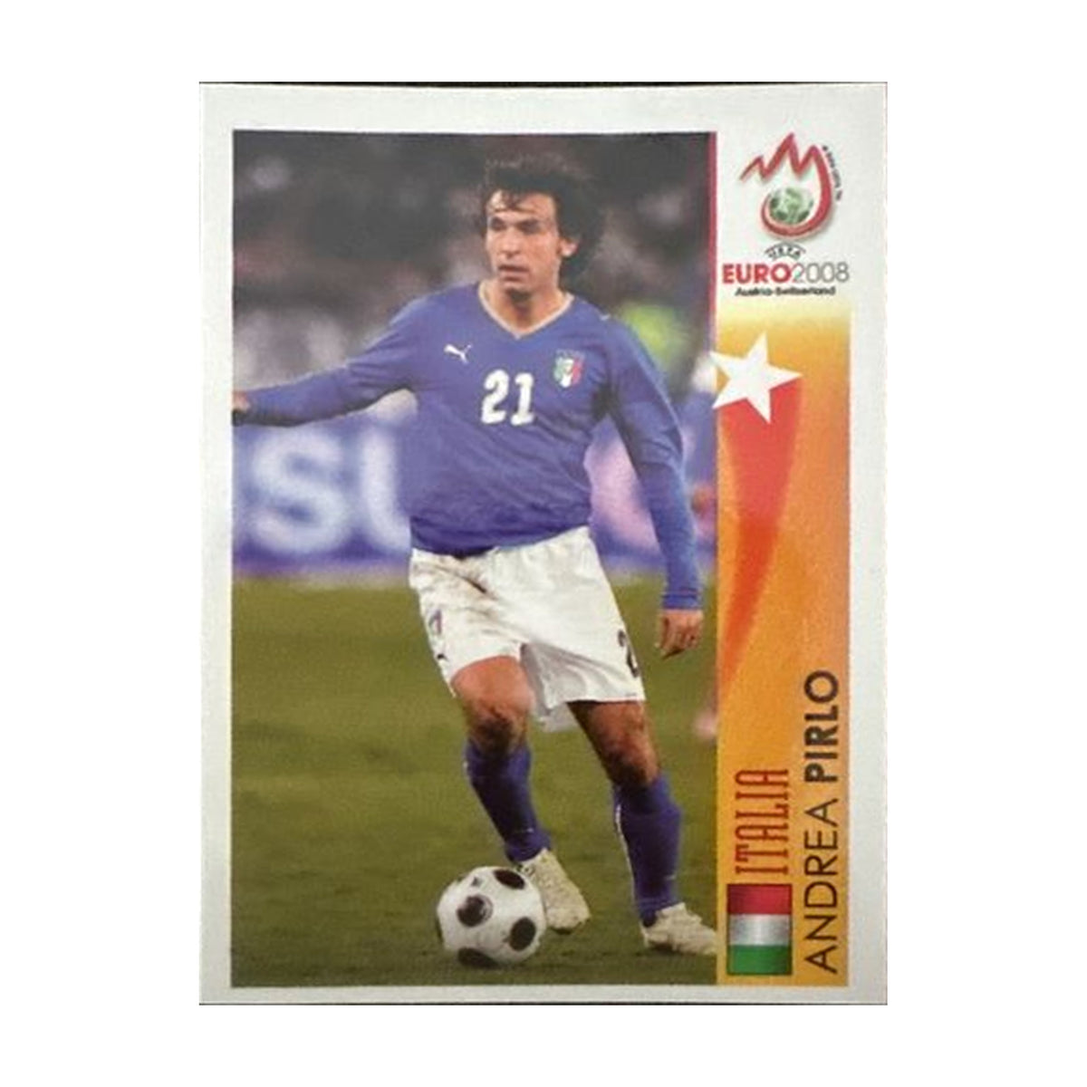 Panini UEFA EURO 2008 – Nr. 501 – Andrea Pirlo – Action – Südamerika-Version – Vorderseite