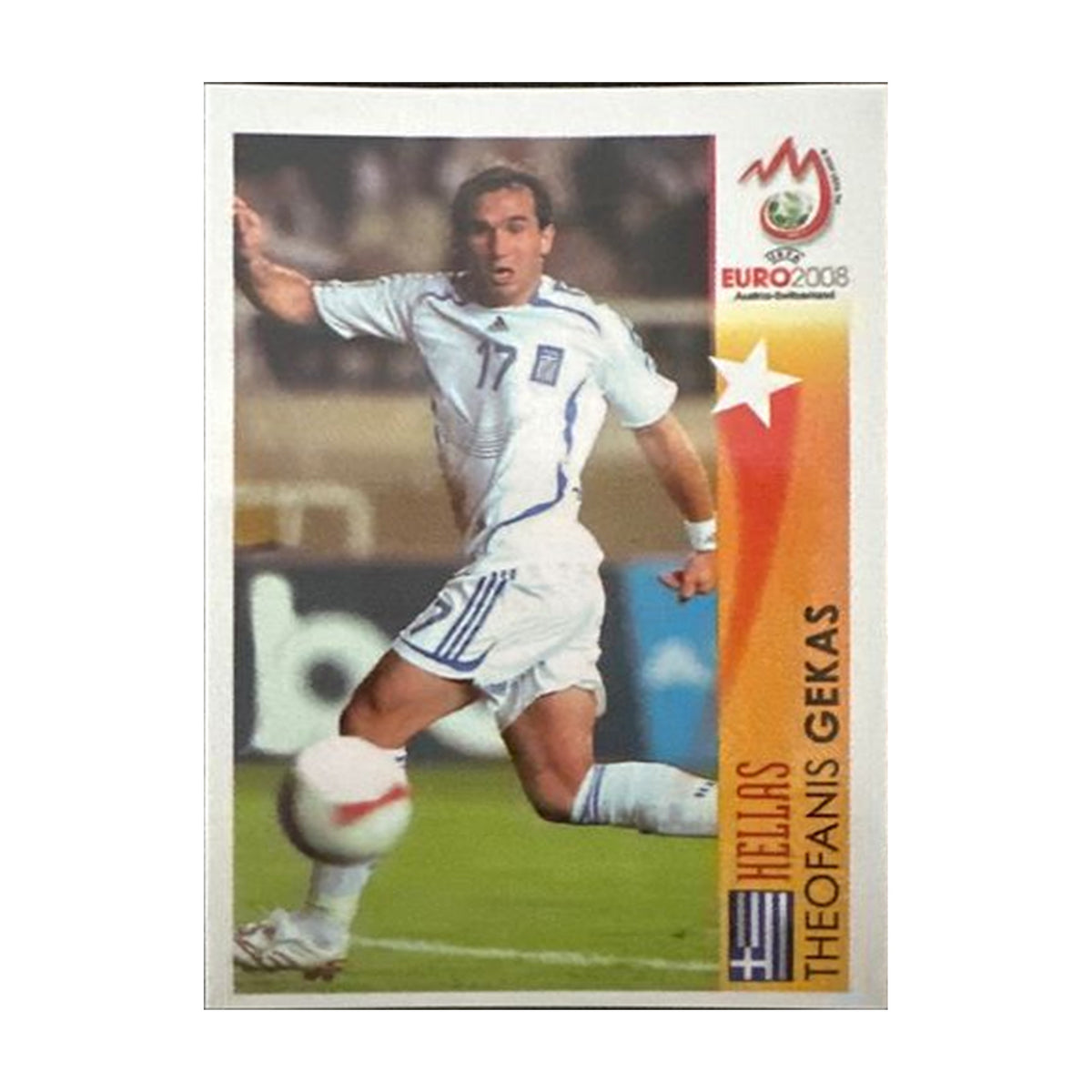 Panini UEFA EURO 2008 – Nr. 508 – Theofanis Gekas – Action – Südamerika-Version – Vorderseite