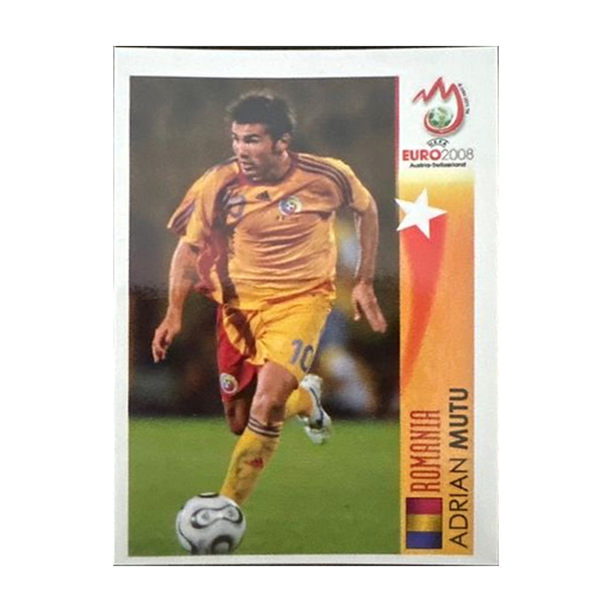 Panini UEFA EURO 2008 – Nr. 511 – Adrian Mutu – Action – Südamerika-Version – Vorderseite
