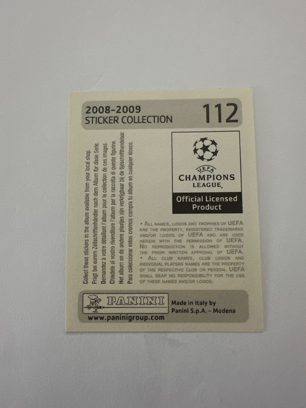 Panini UEFA Champions League 2008/09 - Nr. 112 - Bild 2