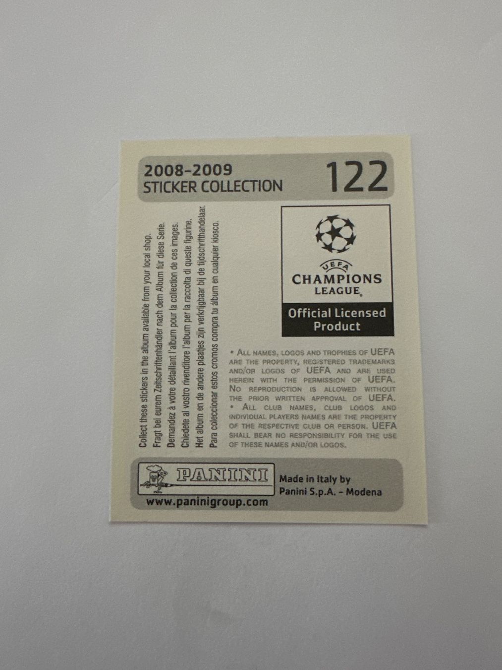 Panini UEFA Champions League 2008/09 - Nr. 122 - Bild 2