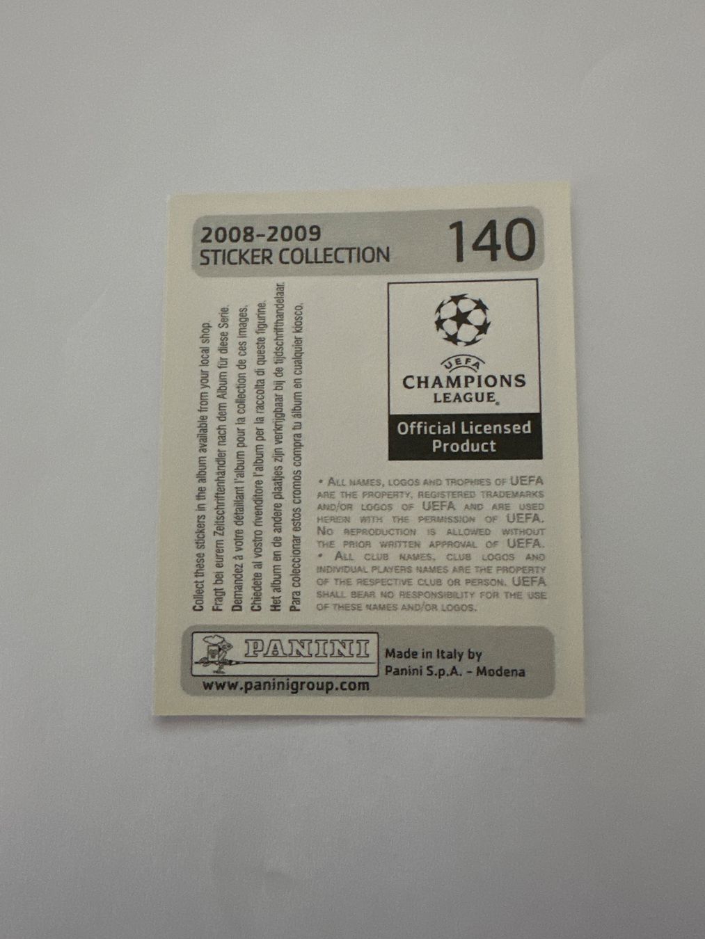 Panini UEFA Champions League 2008/09 - Nr. 140 - Bild 2