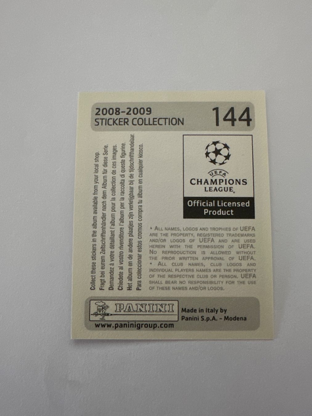 Panini UEFA Champions League 2008/09 - Nr. 144 - Bild 2