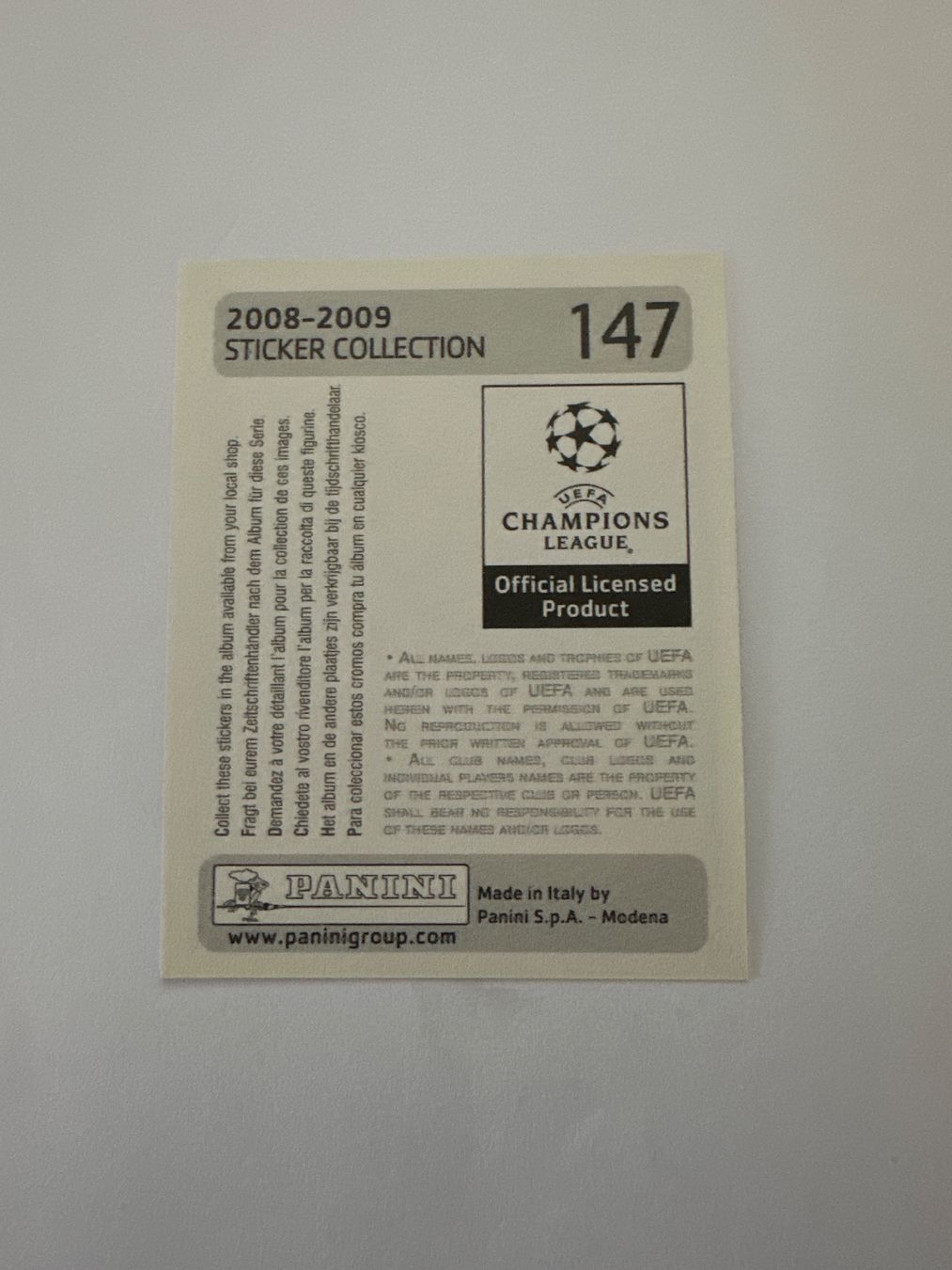Panini UEFA Champions League 2008/09 - Nr. 147 - Bild 2