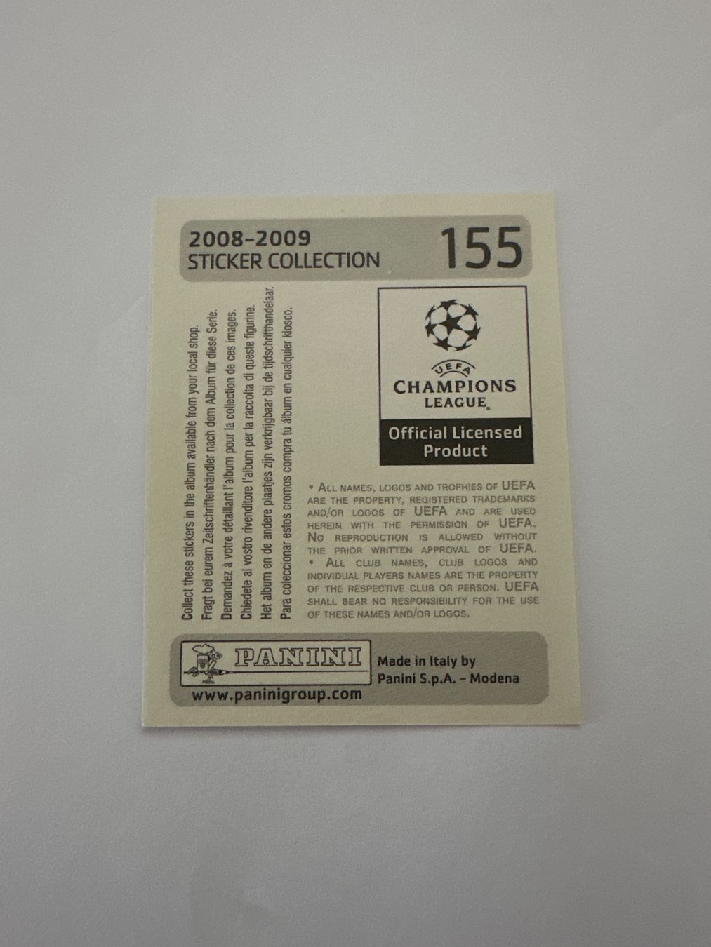 Panini UEFA Champions League 2008/09 - Nr. 155 - Bild 2
