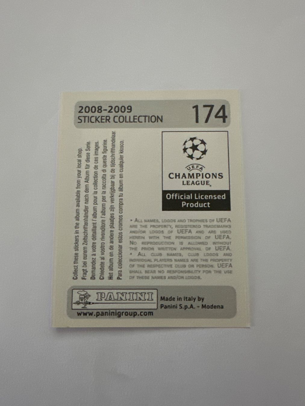 Panini UEFA Champions League 2008/09 - Nr. 174 - Bild 2
