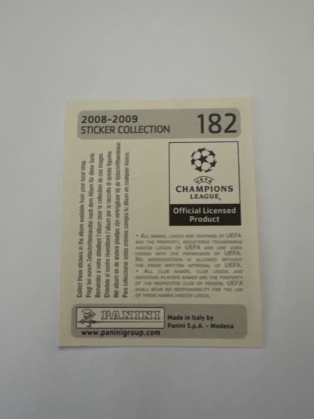 Panini UEFA Champions League 2008/09 - Nr. 182 - Bild 2