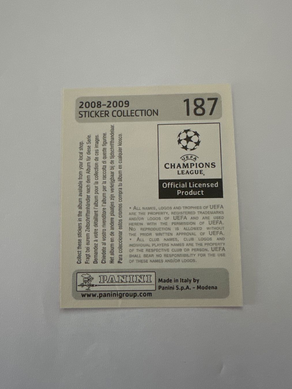 Panini UEFA Champions League 2008/09 - Nr. 187 - Bild 2