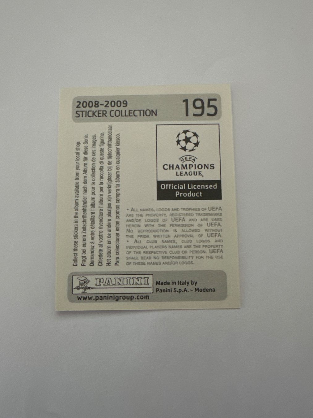 Panini UEFA Champions League 2008/09 - Nr. 195 - Bild 2
