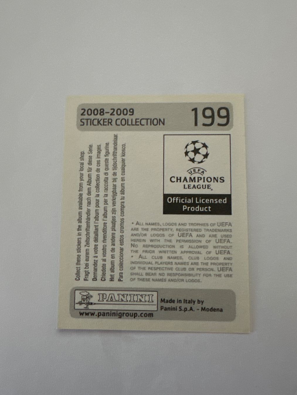 Panini UEFA Champions League 2008/09 - Nr. 199 - Bild 2