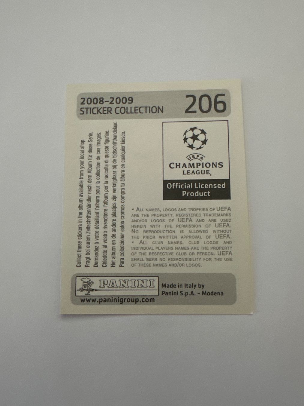 Panini UEFA Champions League 2008/09 - Nr. 206 - Bild 2