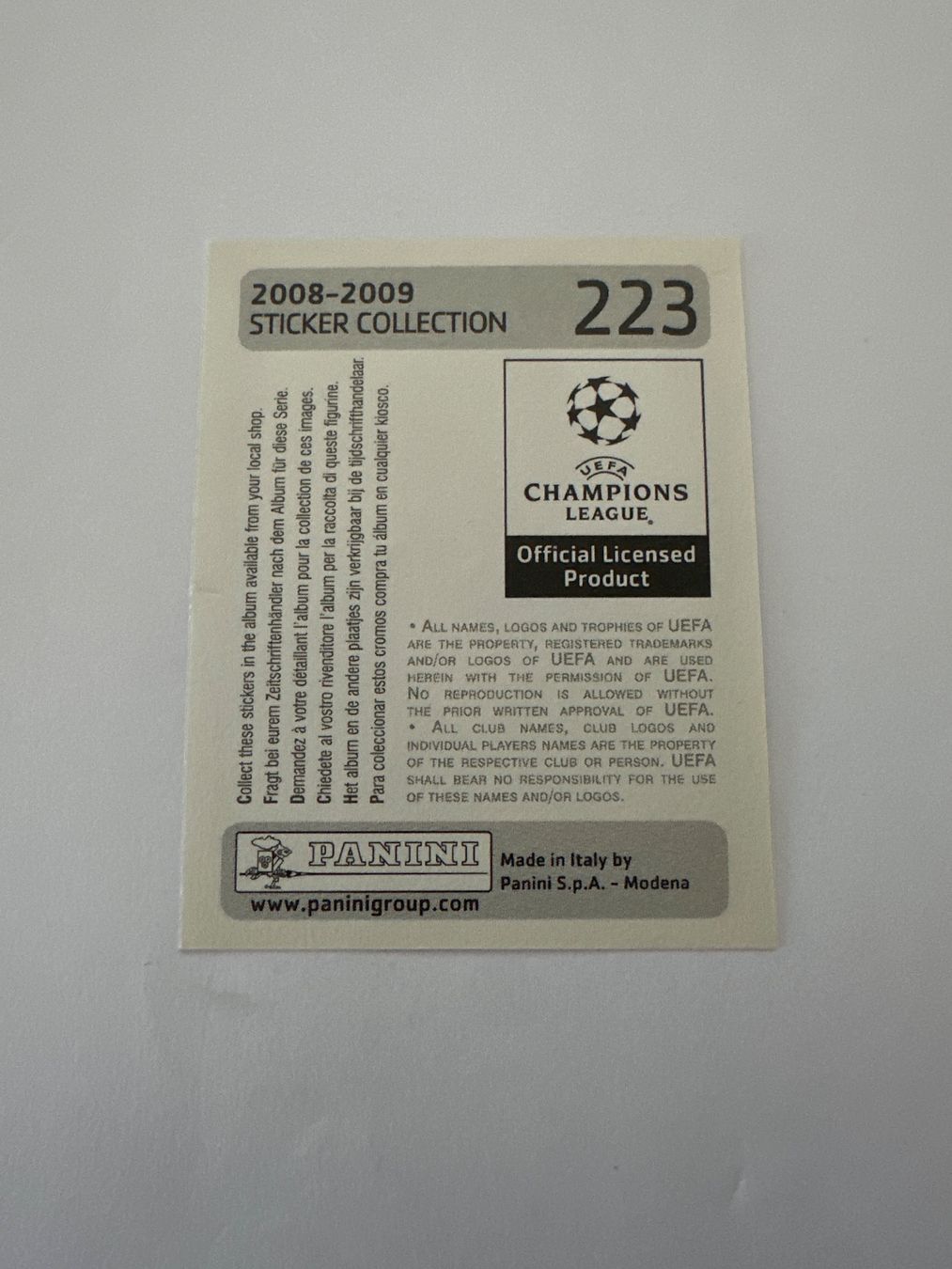 Panini UEFA Champions League 2008/09 - Nr. 223 - Bild 2