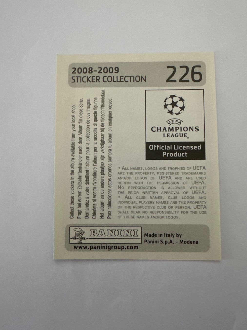 Panini UEFA Champions League 2008/09 - Nr. 226 - Bild 2