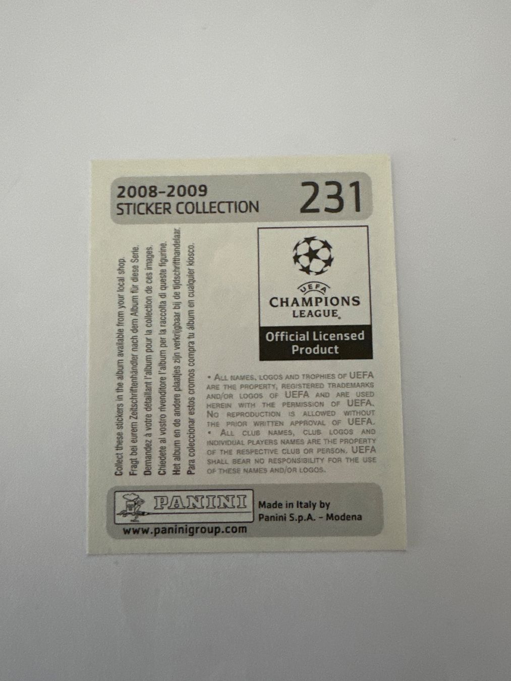 Panini UEFA Champions League 2008/09 - Nr. 231 - Bild 2