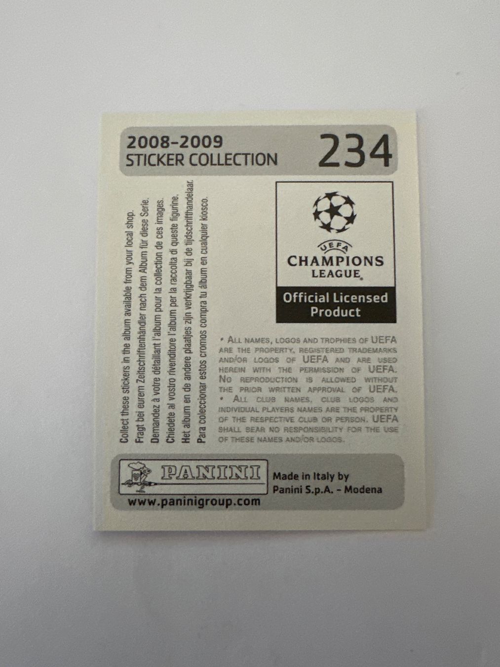 Panini UEFA Champions League 2008/09 - Nr. 234 - Bild 2