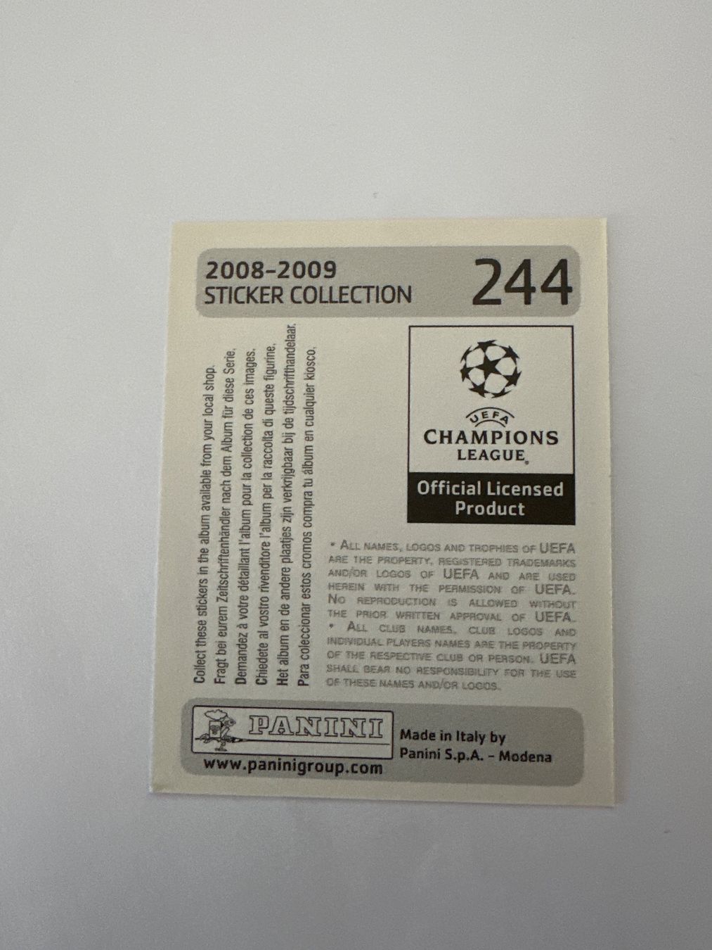 Panini UEFA Champions League 2008/09 - Nr. 244 - Bild 2