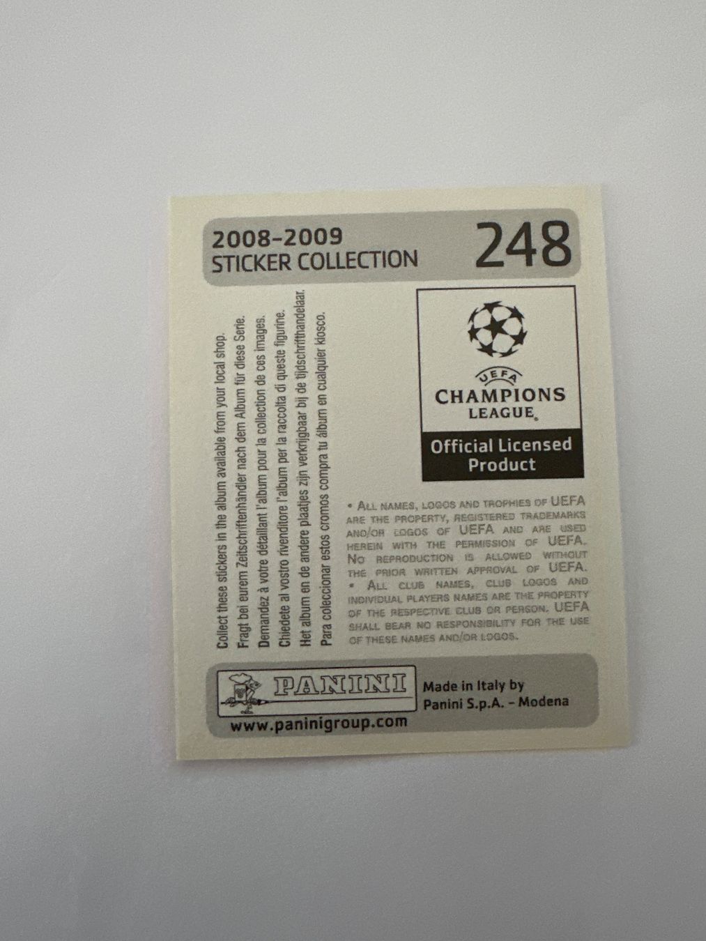 Panini UEFA Champions League 2008/09 - Nr. 248 - Bild 2