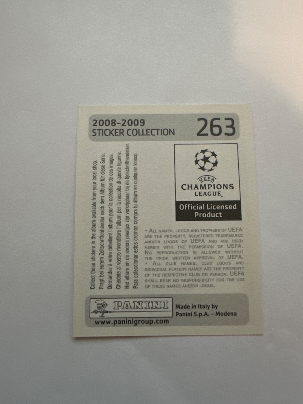 Panini UEFA Champions League 2008/09 - Nr. 263 - Bild 2