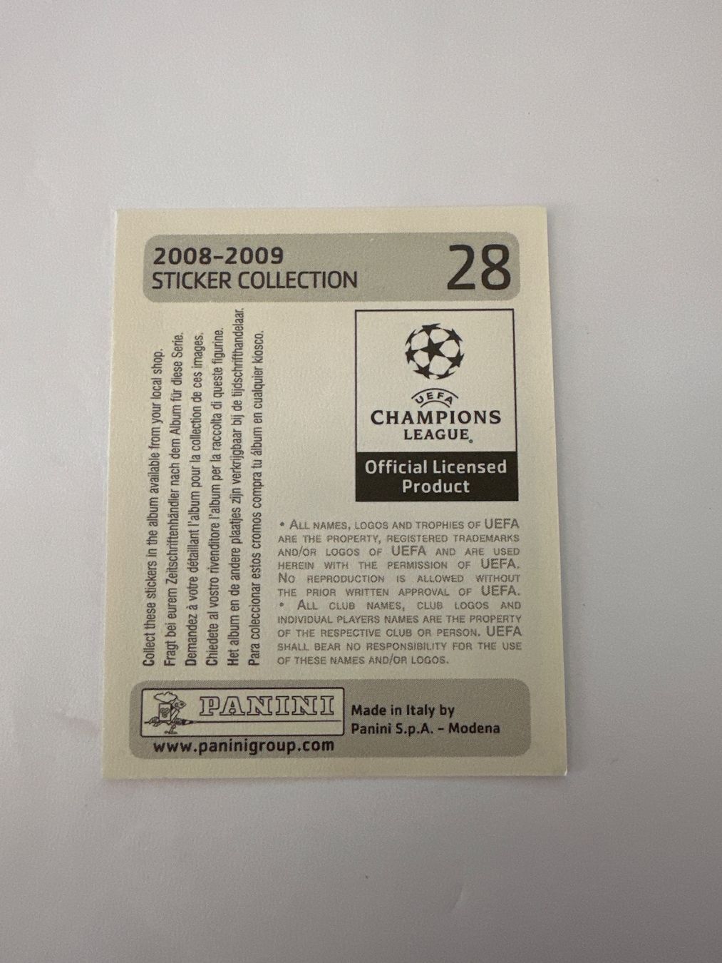 Panini UEFA Champions League 2008/09 - Nr. 28 - Bild 2