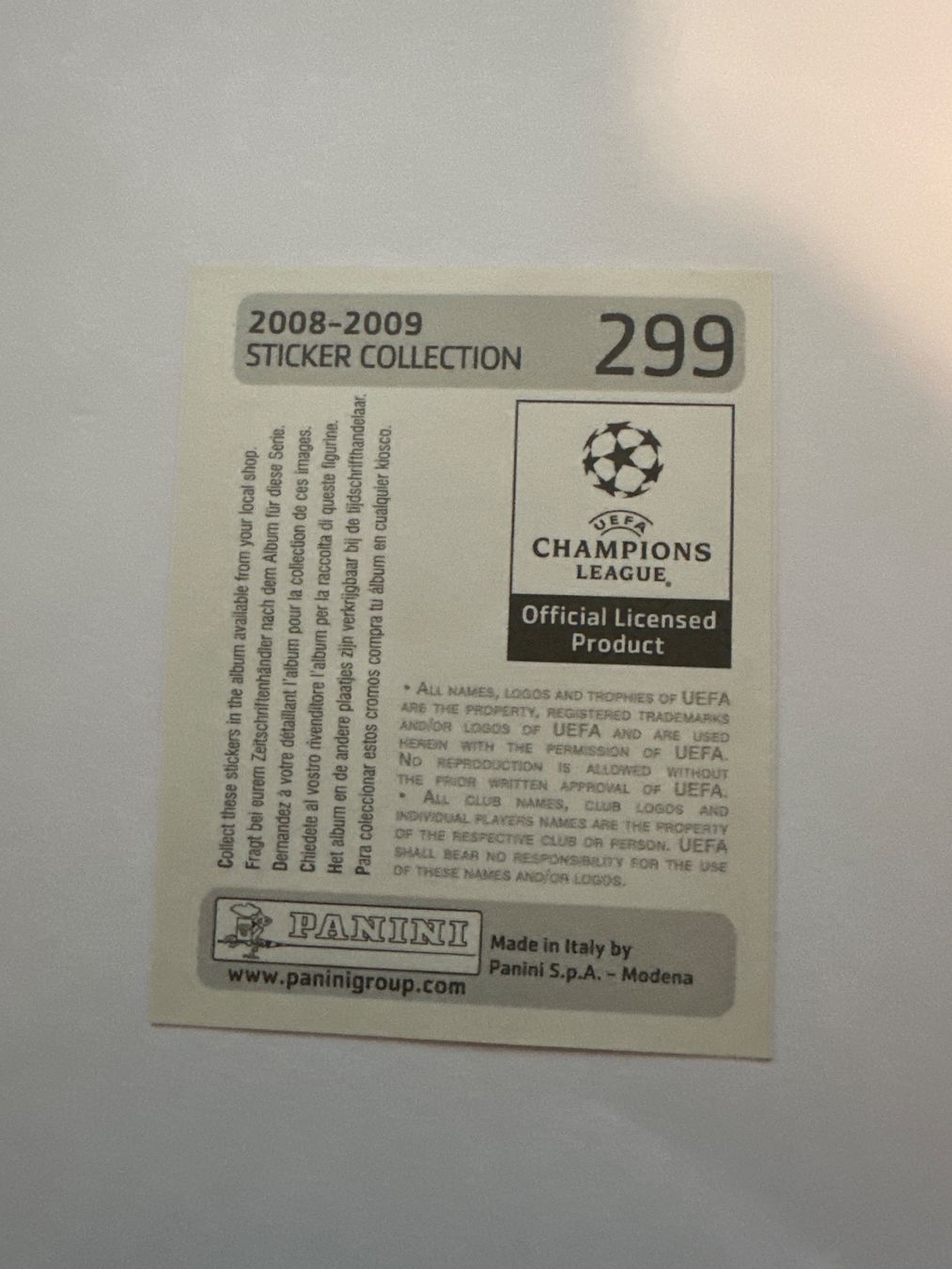 Panini UEFA Champions League 2008/09 - Nr. 299 - Bild 2