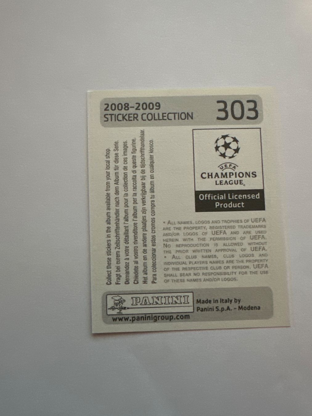Panini UEFA Champions League 2008/09 - Nr. 303 - Bild 2