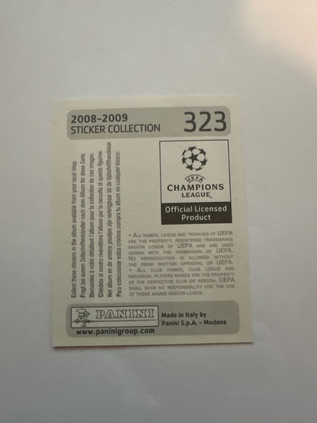 Panini UEFA Champions League 2008/09 - Nr. 323 - Bild 2