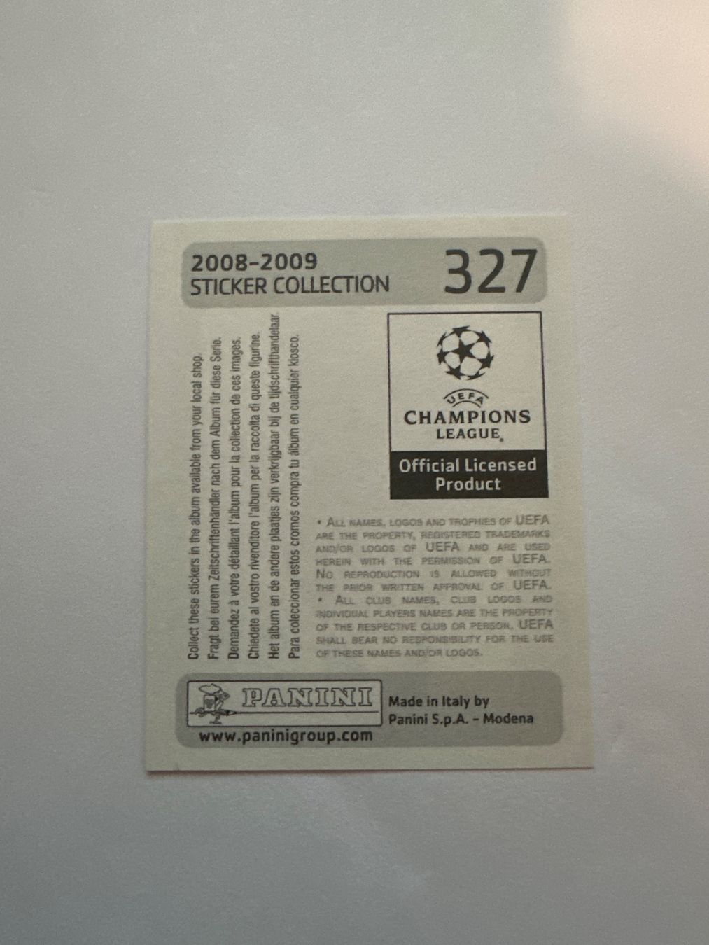 Panini UEFA Champions League 2008/09 - Nr. 327 - Bild 2