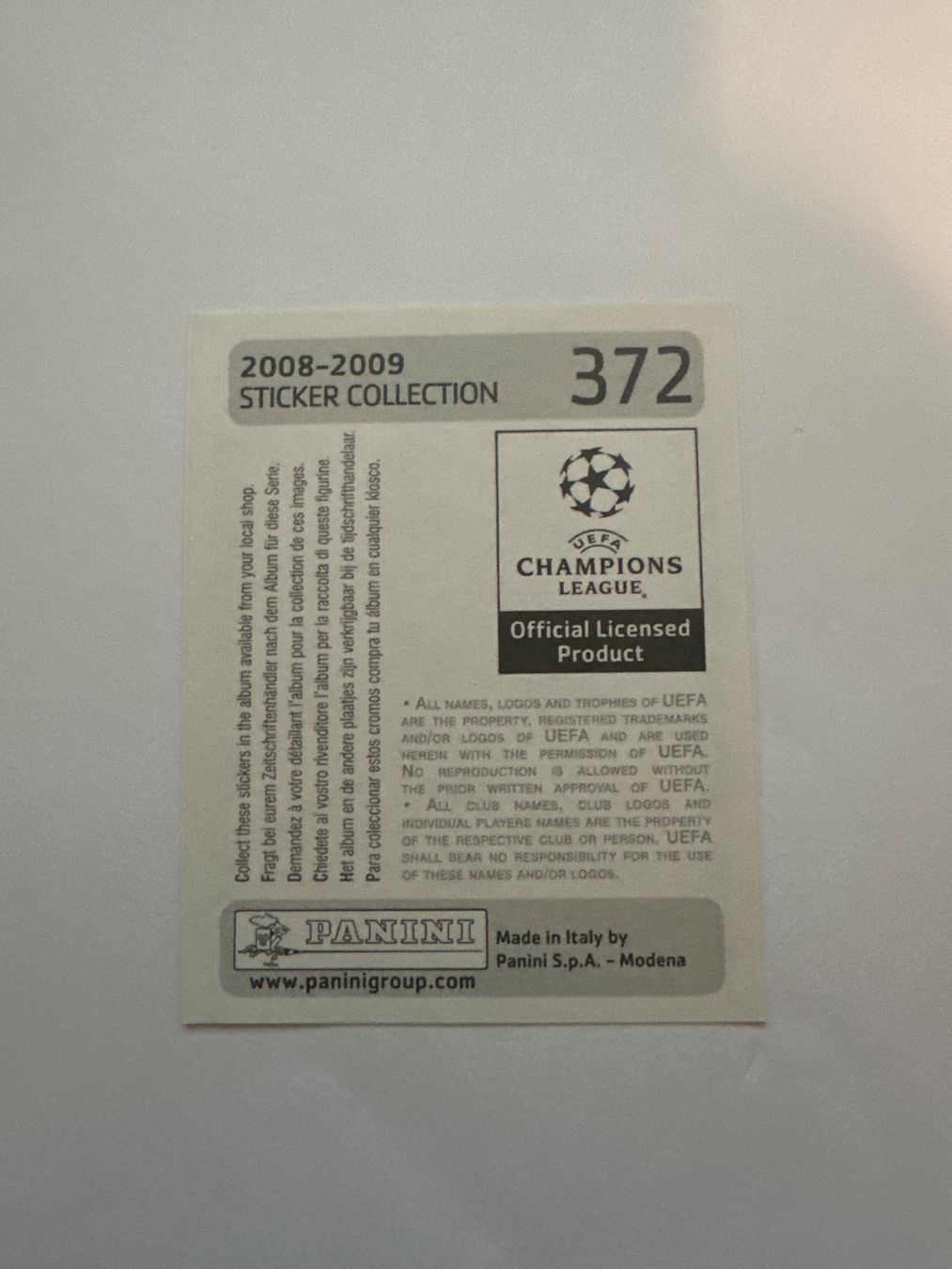 Panini UEFA Champions League 2008/09 - Nr. 372 - Bild 2