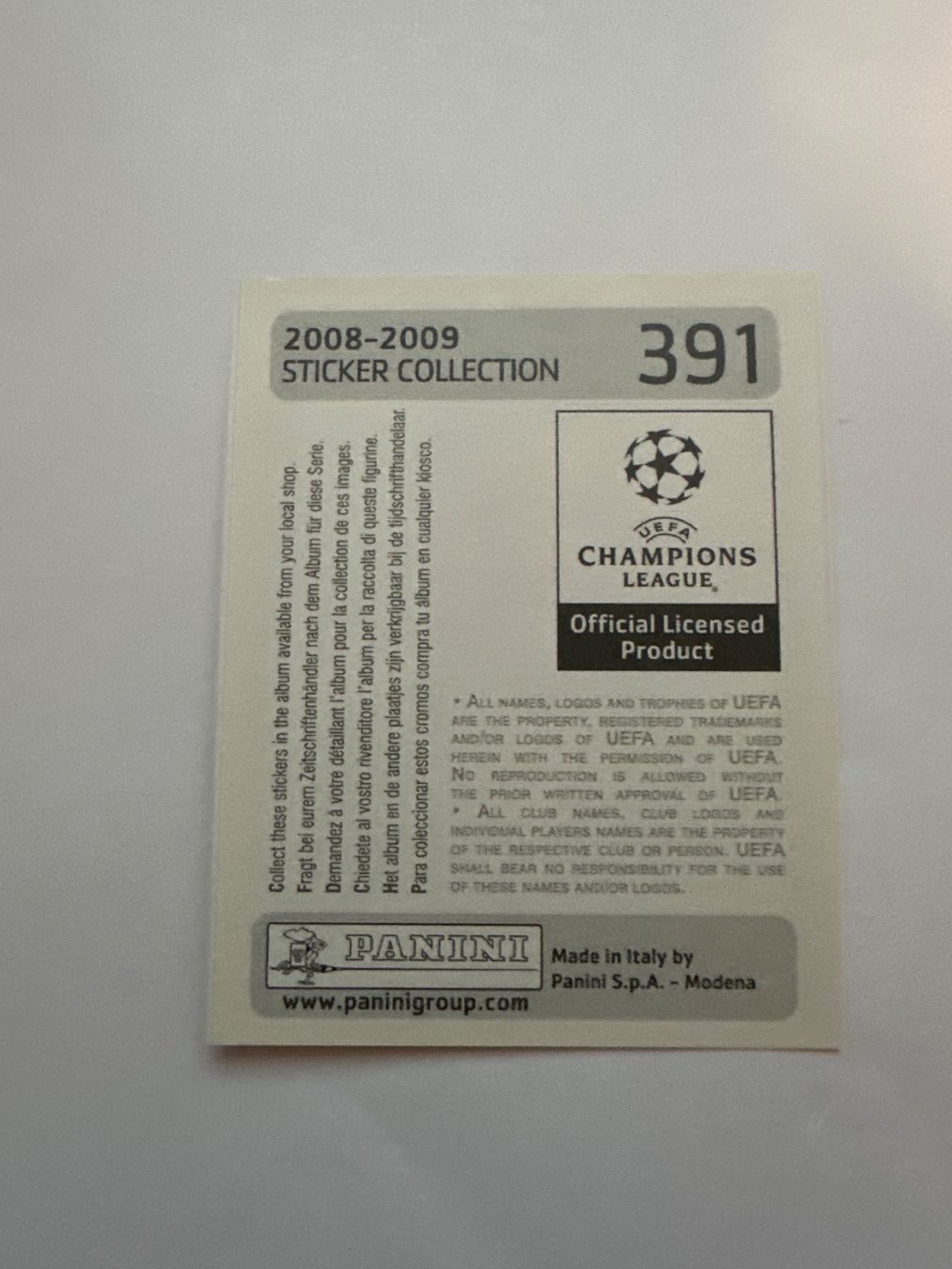 Panini UEFA Champions League 2008/09 - Nr. 391 - Bild 2