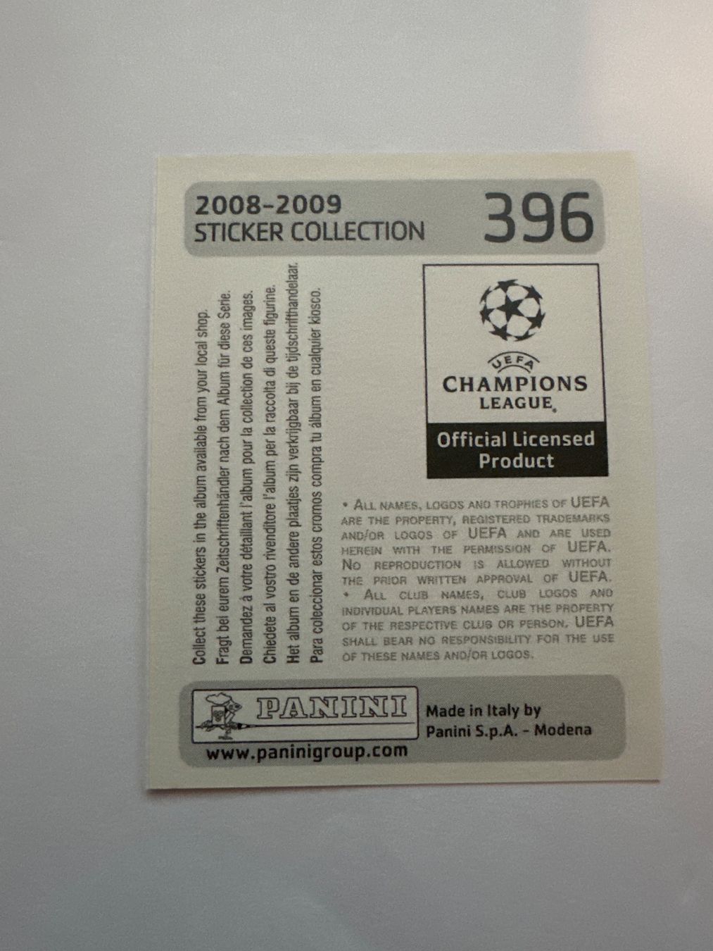 Panini UEFA Champions League 2008/09 - Nr. 396 - Bild 2