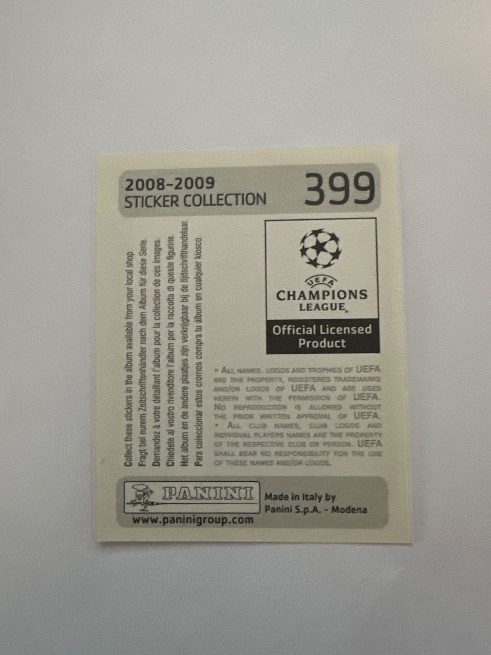 Panini UEFA Champions League 2008/09 - Nr. 399 - Bild 2