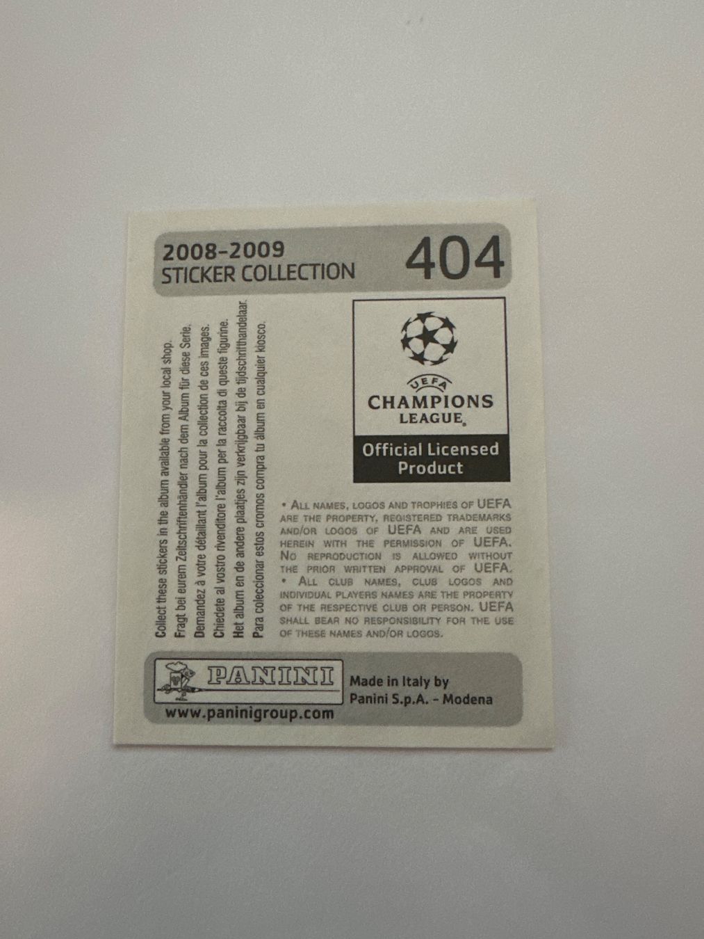 Panini UEFA Champions League 2008/09 - Nr. 404 - Bild 2